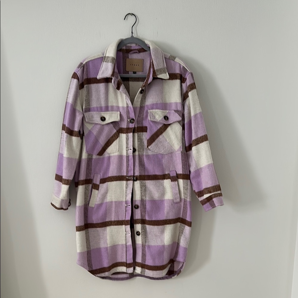 BLANKNYC Plaid Barn coat in Purple and Brown 🍂